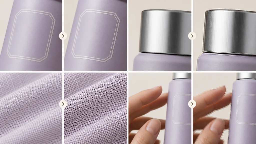 Common AI video upscaling artifacts affecting product labels edges and textures